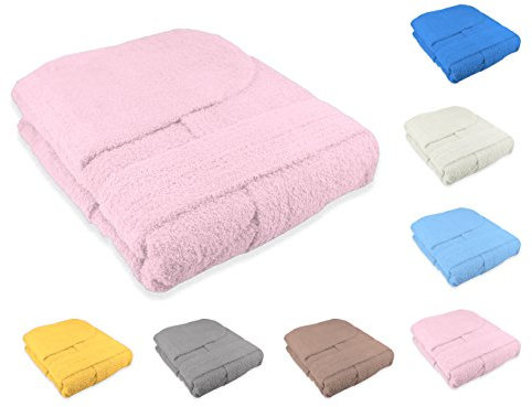 Tata Home Accappatoio con Cappuccio Unisex Adulto Uomo o Donna in Spugna di Cotone Taglia M Colore Rosa