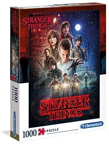 Clementoni 39542 Stranger Things – Puzzle 1000 Teile ab 9 Jahren, buntes Erwachsenenpuzzle mit kräftigen Farben, Geschicklichkeitsspiel für die ganze Familie, schöne Geschenkidee