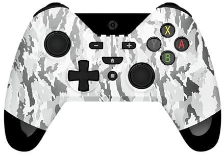 Gioteck - Wx4 - Manette Switch Sans Fil Bluetooth, Autonomie 12 Heures, LED Niveau de Batterie, Support Vibrations Et Mouvement, Manette Pour Nintendo Switch Et PC Camo Gris (Windows 8.1)