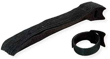 VALUE Klettbänder mit Lasche, 20Stk., schwarz, 15 cm