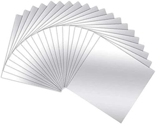 DIY Spiegelfliesen,DIY Abziehbild Spiegel 24 Stück Acryl Spiegel WandAufkleber Selbstklebende Spiegelblätter Flexible Nicht-Glas SpiegelFliesen für Home Wand Dekor