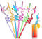 Ulife Mall Reusable Drinking Straws Novelty Unicorn Party Straw Curly Hard Plastic Straws Kids Birthday Party Decorations Supplies Family Reunion Favors - Pack of 6