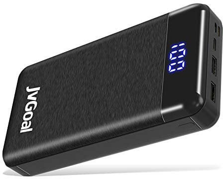 JVGoal 27000mAh Power Bank Huge Capacity Portable Charger External Battery Pack with Triple Intput and Dual Output Ports Compatible with iPhone Tablet and More (Black)