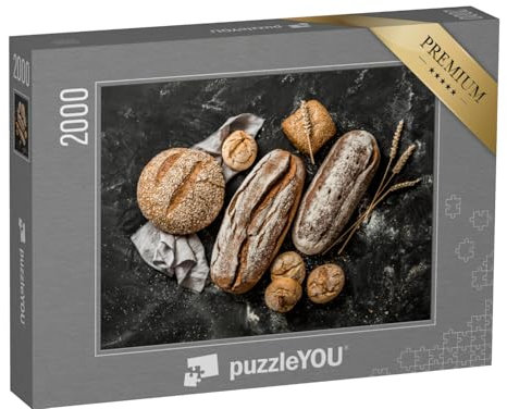 puzzleYOU: Puzzle 2000 Teile „Rustikale knusprige Brote und Brötchen“ – aus der Puzzle-Kollektion Küche, Essen und Trinken