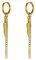 JewelryWe Schmuck Ohrringe Creolen mit Feder Blatt und lange Kette Anhänger Edelstahl Hängend Ohrhänger Huggie Ohrstecker Geschenke für Herren Damen Gold