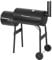 Laneetal Barbecue à Charbon Portable Barbecue Fumoir Gril BBQ Extérieur avec Roues, Cheminé Thermomètre sur Couvercle et Plan de Travail Four de Jardin Cylindrique en Métal Noir