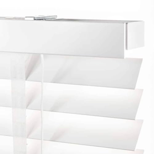 Holz Jalousie 50mm - Weiß - 50 cm x 175 cm - Fenster und Tür Jalousie - Holz-Jalousie