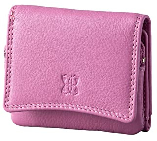 Lakeland Leather Ladies Small Leather Flapover Purse in Soft Pink Mauve