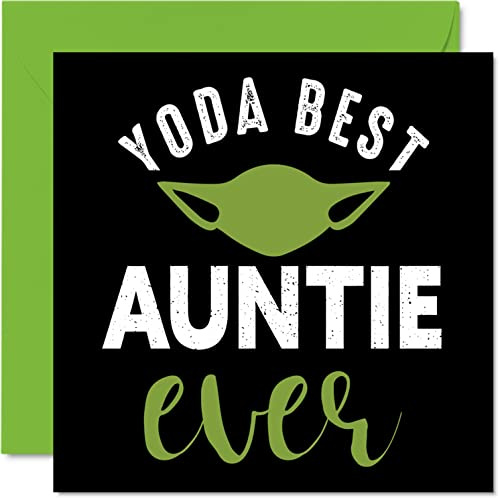 Stuff4 Lustige Geburtstagskarte für Tante, Yoda Best | Witz Happy Birthday Karte für Tante vom Neffen Nichte, Banter Aunty Geschenke, 145 mm Grußkarten, Geschenk Tante