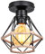 PETITES ECREVISSES Plafonnier Luminaire Industrielle Design Diamant Chanvre Corde Ø16cm Métal Lustre Suspension Abat-Jour Rétro Design E27 pour cuisine salon chambre (Plafonnier-1pcs)