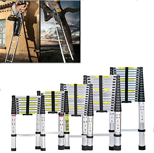 Teleskop Leiter 3,2m, Aluleiter Klappbar, Dachbodenleiter Teleskop-Design, Tragbare Ausziehbare Leiter Stufenleiter, Aus Aluminium, 150kg Tragkraft