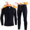 Acfoda Thermounterwäsche Herren, Skiunterwäsche Winter Warm Thermowäsche Set Weich Atmungsaktiv Thermo Unterwäsche Funktionswäsche Thermounterhemd Thermounterhose Schwarz M