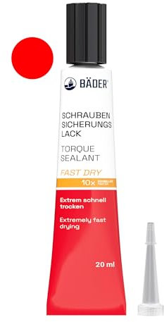 Der ORIGINAL Schraubensicherungslack FAST DRY Rot 20ml von BÄDER LACKE. Die Referenz 1962 - Hilfsmittel zum Sichern, Signieren, Plombieren, Versiegeln, sowie zum Manipulationsnachweis