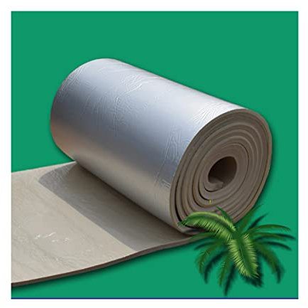 Rollo Aislante Termico,Plancha Alfombrilla Aislante Autoadhesiva, Lámina De Aislamiento, Aluminio Barrera Térmica Resistente Al Calor De Aluminio, Para La Pared Del Techo,20mm（thk）,1*2M(2m²)