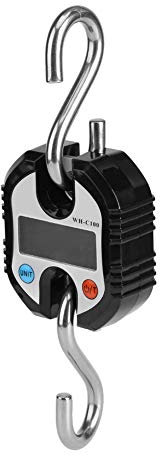 Bilancia a Gancio da 100 Kg, WeiHeng Portable Crane LCD Bilance Sospese Digitali Bilance Ad Anello Bilancia per Pesare Carne Nera Gancio Elettronico (Nero)