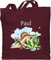 Baumwolltasche - Dinosaurier Geschenk Dino Geschenke Dinos I - Unisize - Bordeauxrot - wechselkleidung beutel kita name stoffbeutel kindergarten tier t rex jutebeutel stofftasche jungen