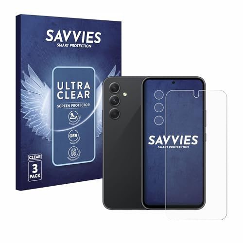 Savvies Schutzfolie für Samsung Galaxy A54 5G | (Display+Kamera) 6 Stück Transparenter Displayschutz Made in Germany Ultra-Klar Displayschutz-Folie