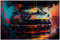 Printonia Leinwand-bild 120x80cm BMW M3 E30 Abstrakt Art Sportwagen Automobil Bilder Deko Dekoration Wandbild Kunstdruck