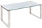 Beliani Moderner Couchtisch mit Edelstahlgestell Glasplatte Silber Tilon