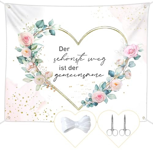 Hochzeitslaken zum Ausschneiden 200x180cm, Bettlaken mit Herz Hochzeit inkl.2 Scheren, Herz Ausschneiden Hochzeit, Hochzeitsspiel für Braut und Bräutigam, Standesamt Überraschung