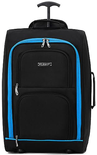Flight Knight Handgepack-kabinenkoffer, Easyjet (Overhead), Jet2, Ryanair (Priority), Zugelassen, 2 Rollen, Leichte Tasche, Ideal Fur Flugreisen, 55 X 35 X 20 cm