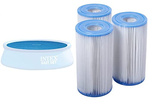 Intex - 29021 - Bâche A Bulles Diam 2,87M pour Piscine Diam 3,05M & 29003 - Lot De 3 Cartouches A