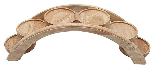 MATYASIGO 1PCS Holz Hot Pot Bogen Brücke Platte Sushi Brücke Boot Geschirr Dessert Dim Sum Teller Sushi Tablett Japanische Küche Sushi Platte (Holz Farbe Sechste Schicht)