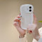 XIZYO Case for iPhone 11 6.1 Inch, Cute Solid Color Curly Wave Shape Frame Silicone Shockproof Case, for Women Girls Slim Soft TPU Full Camera Lens Protective Cover, Pearl White