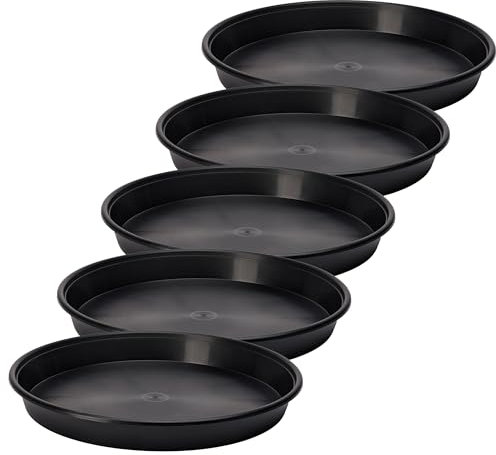 Garronda Soucoupes pour Pots Horticulture Ronds GD-0026 (5 Pièces Noir, ⌀ 45 cm H 5,6 cm)