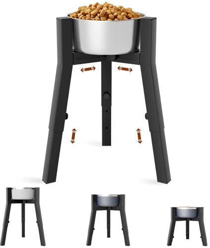 TIDANT Dog Bowl Stand for Large Dogs, Adjustable Width & Height, Tall Elevated Dog Food Water, Bowl Not Included