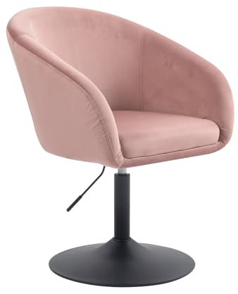 SVITA Jamaika Loungesessel Cocktailsessel Barsessel Clubsessel Polsterstuhl Tellerfuß mit Armlehnen Samt Altrosa