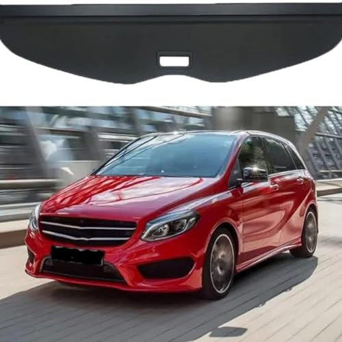 FKLJRRD Auto Laderaumabdeckung für Benz B Class W246 B180 B200 2012-2019,Ausziehbar Kofferraumabdeckung Rollo Kofferraum Schutz Abdeckung Cargo Cover
