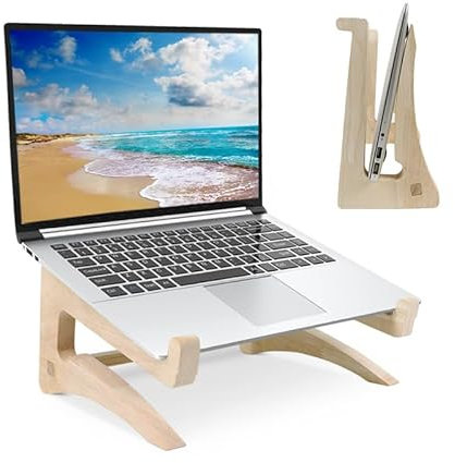 UI U & I Laptop-Ständer Riser, tragbarer und verstellbarer Ständer, für Notebook bis zu 13-17 Zoll, Holz