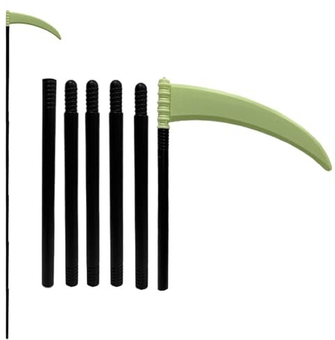 Whnbuij Scythe Prop - Falce, giocattolo per Halloween, falce finta, con manico regolabile, 1,9 m