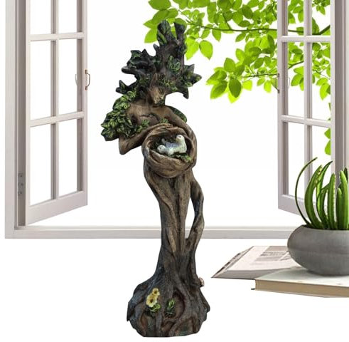 Generic Woodlands Feen-Skulptur – Hain-Wächter-Figur, Naturgöttin Statue, Gartenornament mit Vögeln, realistische Elfen-Göttin-Statue für Schulen, Kinder und Erwachsene