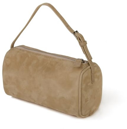 DONNAIN Kleine Handtasche, Premium Wildleder Tasche Damen, Kleine Umhängetasche, Modisch Crossbody Bag Damen Klein, Suede Bag, Elegant Tasche Klein mit Verstellbarem Riemen, Beige