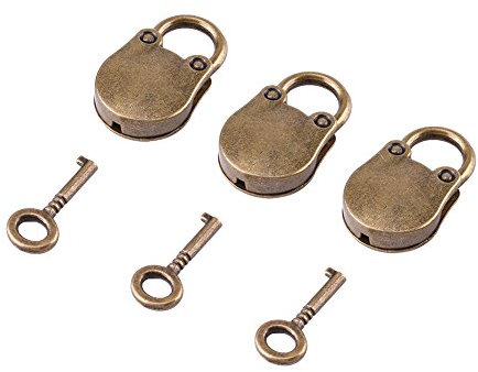 Vintage-Vorhängeschlösser, Antik-Stil, Mini-Archaize-Vorhängeschlösser, Schlüsselschloss mit Schlüssel, Mini-Antik-Bronze-Vorhängeschloss Spind, Koffer, Schmuckkästchen,
