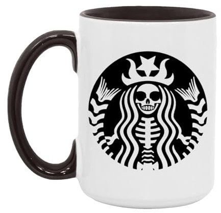 Nuyhgtr Tazza da caffè da 325 ml, Halloween Skull Cups, Tazza di ceramica horror, Novità tazza di bere, Tazza di cioccolato con manico, Tazza di caffè spettrale, Tazza di caffè spettrale
