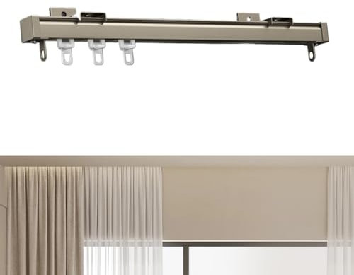 Türvorhang mit flexibler Deckenschiene, Verdunkelungsvorhänge für Tür Fenstertür, Schlafzimmer, Wohnzimmer, Erkerfenster, Schlafzimmer, Gardinenschienensystem (Gold, 500cm)
