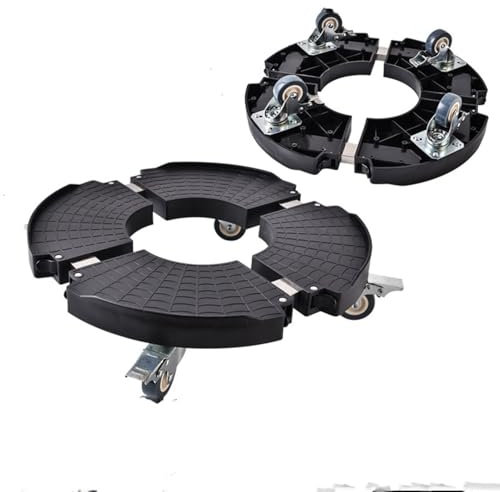 YIYILU Pflanzenroller Rund, Einstellbar Ø 42cm bis 61cm, Rolluntersetzer Tragkraft 400 kg, Blumentopf mit 360°Drehbare Rädern, Rollbrett Pflanzen für den Hausgarten Blumentopf, Schwerlast und Innen,