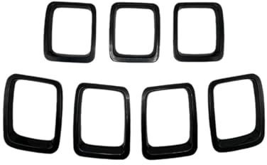 Griglia Paraurti Anteriore 7 Pezzi Griglia Anteriore Auto Inserti Griglia Telaio Finiture Kit Adatto Inserti Copertura Adatti Per Jeep Per Compass 2017 2018 2019 2020 Griglia Anteriore(Nero)