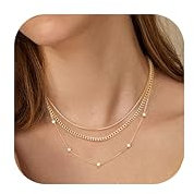 CASSIECA 3Pcs Collana Donna Catena in Acciaio Inox Catena Maglia Veneziana Cuban Donna Catena a Scatola con Zirconi Collana Impilabile Donna Catena Oro