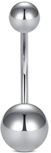 AceFun Bauchnabelpiercing Titan Stäbe 8MM Bauchnabel Piercing Silber Bauch Stäbe für Frauen Solid G23 Bauch Piercing Clicker nabelpiercing Ring Nabel bar für Frauen