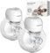 Breast Pump Electrical Wearable, Plainless Hands Free Breast Pumps,3 Modes 9 Levels with LCD Display, Low Noise Rechargeable Wireless Protable Breast Pump with 21mm/24mm Flanges (White 2PCS)