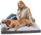 Dmuzsoih Hunde-Couch-Bett – Großes stützendes Schaumstoff-Welpenbett – waschbares großes Welpenbett mit abnehmbaren Nackenrollen für große Hunde, Haustiere, Welpen