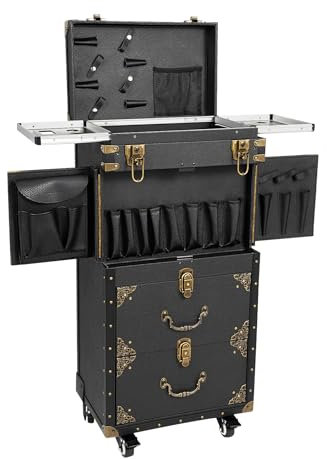 4 Tier Arbeitswagen Friseur Trolley Kosmetik Cart Salon Rollwagen Kosmetikkoffer Friseurkoffer Schminkkoffer Make Up Koffer Beauty Case Kosmetikkofferschminkkoffer Beautycase Friseurkoffermake