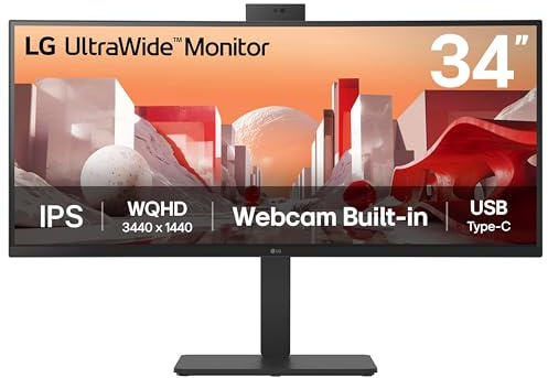 LG UltraWide™ 34BA85QE 34 inch Curved QHD IPS Desktop & Business Monitor | USB‑C 90W, LAN (RJ45), Built‑in Power Module, Enterprise Multitasking, sRGB 99%, Ergonomic Stand, Eye‑Comfort Compliance