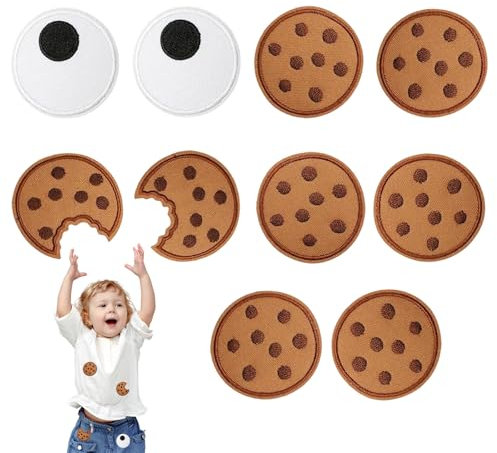 10 Stücke Bügelflicken Kinder, Keks Flicken zum Aufbügeln, Bügelbilder für Textilien, Patches zum Aufbügeln zum Aufnähen Karneval Aufnäher Bügelbilder Applikation