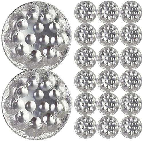 TOPBATHY Plateau à Escargots en Aluminium Lot de 20 Assiettes 12 Trous à Haute Température Cuisine Maison et Restaurant Pratique pour Service de Fruits de Mer et