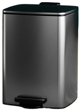 CHENGAIJIAN Poubelle, Poubelle carrée Mains Libres, en Acier Inoxydable épais avec Seau intérieur et Fermeture en Douceur for Cuisine, Salle de Bain Poubelle(Silver,20L)